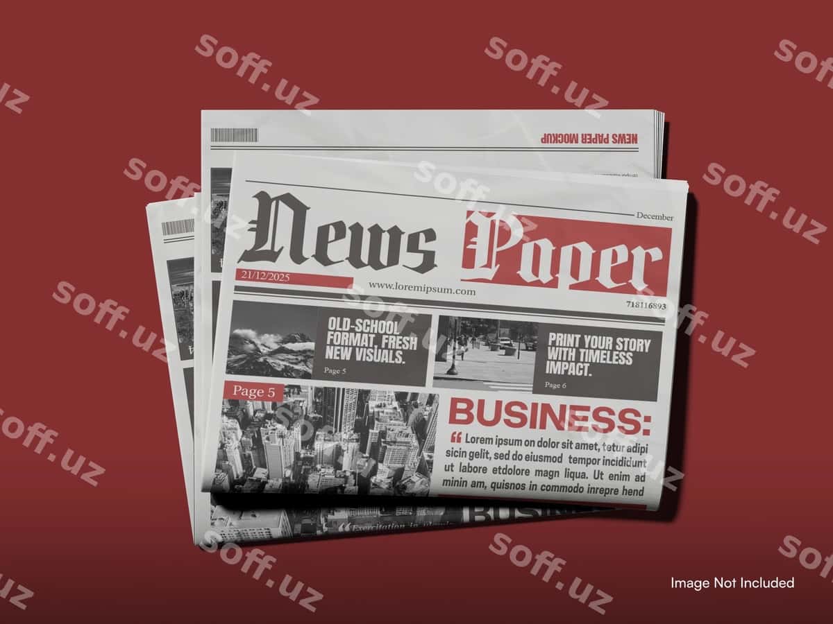 Gazeta mockup flat lay | Newspaper mockup flat lay 1