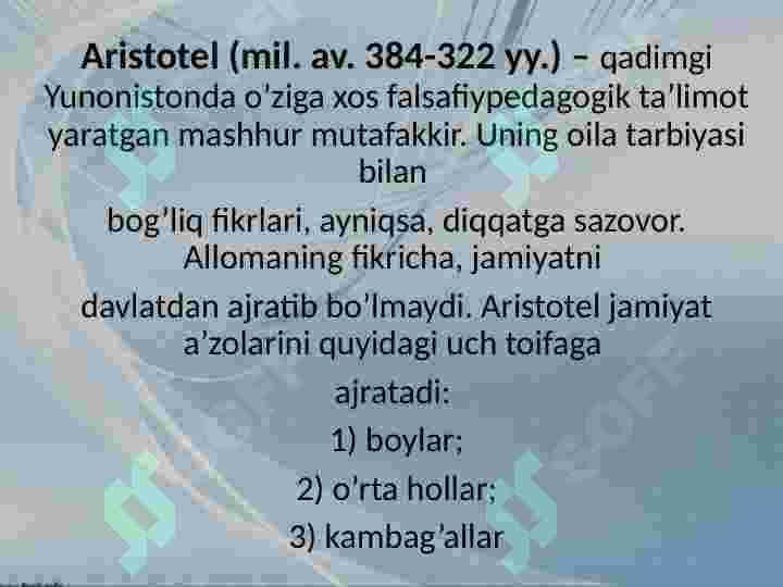 CHET ELLARDA OILA PEDAGOGIKASI  FANINING RIVOJLANISh TARIXI 7