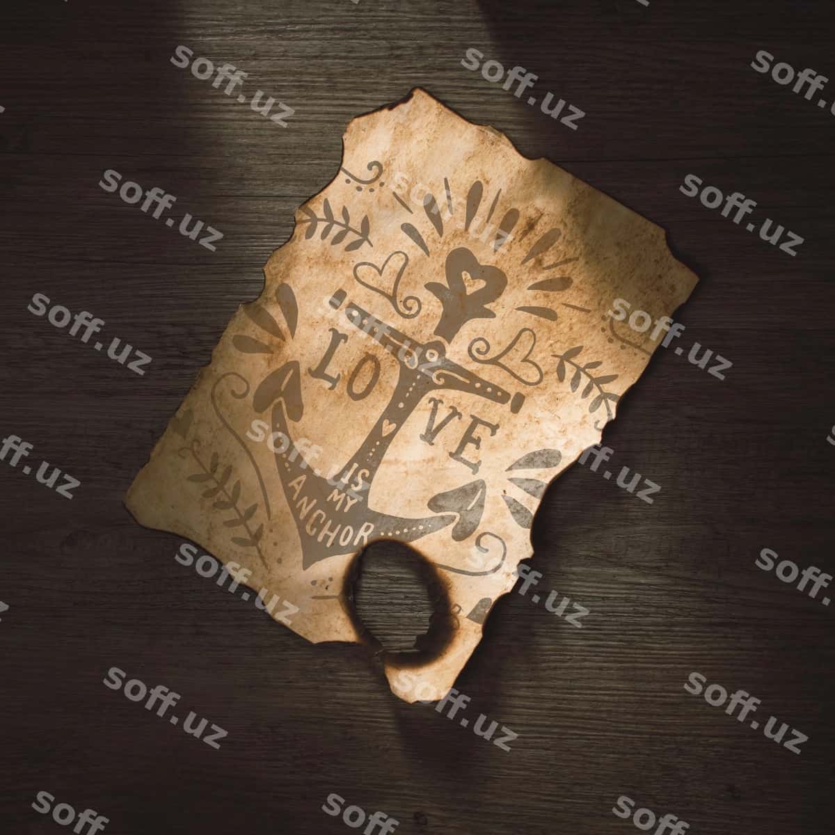 Eski qog'ozdagi namuna macera konseptsiyasi | Old paper mockup adventure concept 1