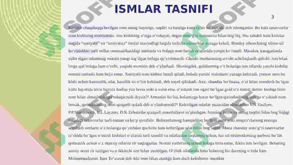 Udumlar va ismlar 3