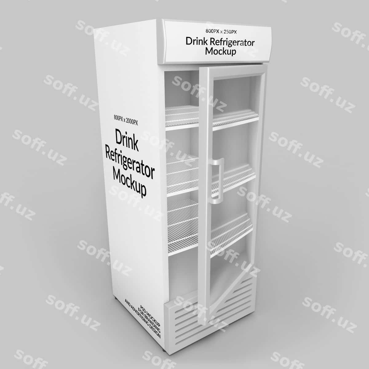 Ochiq ichimlik sovuq saqlash maxkasi namunasi | Open drink refrigerator mockup 1