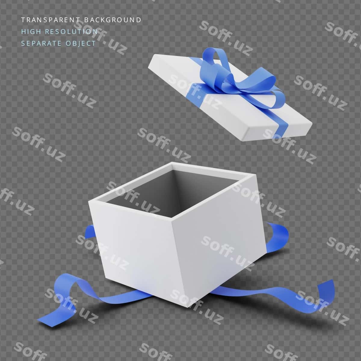 Ochiq hayronlik qutichasi 3D illustratsiyasi | Open surprise box 3d illustration 1