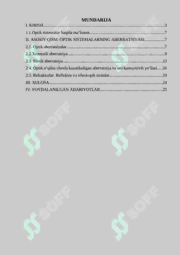 Optik aberatsiyalar 2