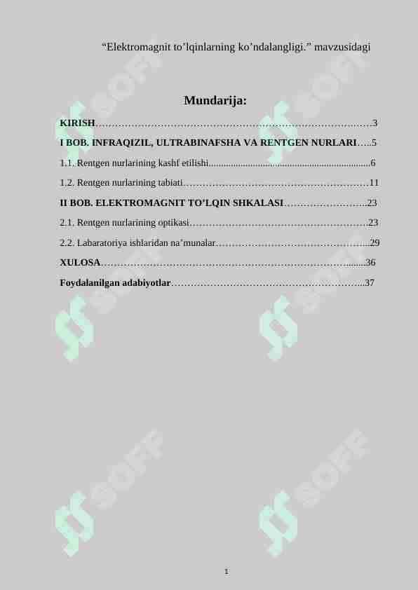 Elektromagnit to’lqinlarning ko’ndalangligi
