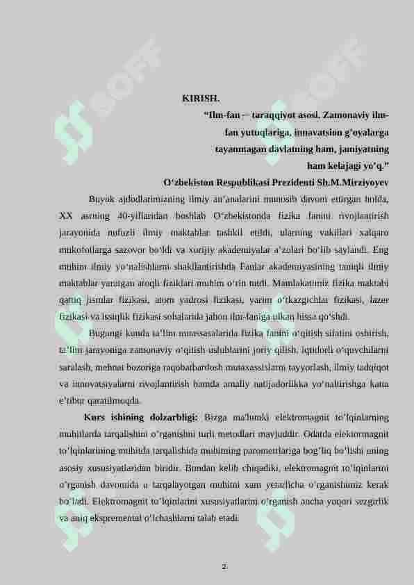 Elektromagnit to’lqinlarning ko’ndalangligi 2