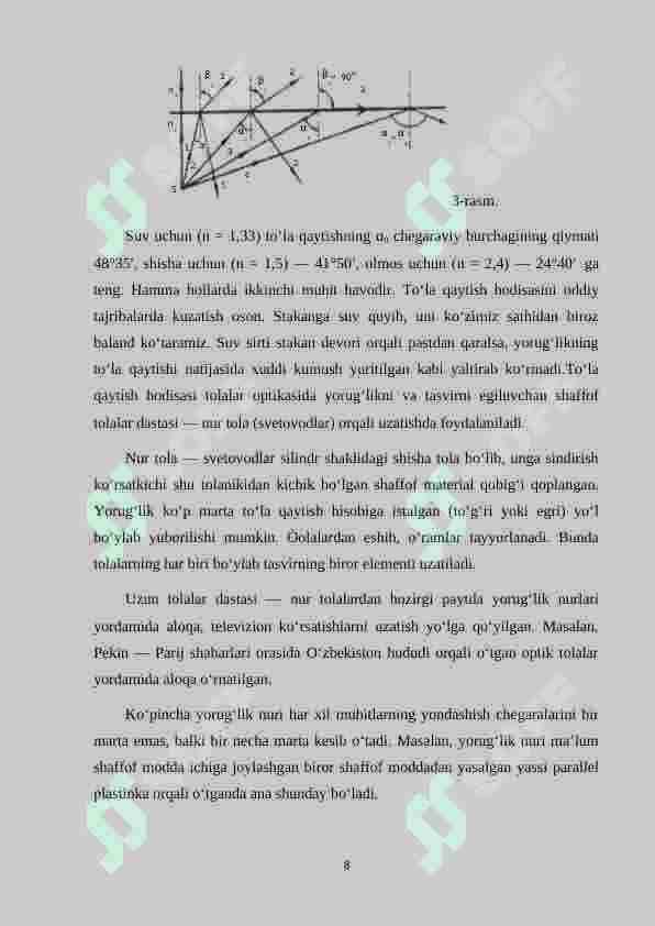 Muhitlarning sindirish ko`rsatkichini interferension usul bilan aniqlash 8