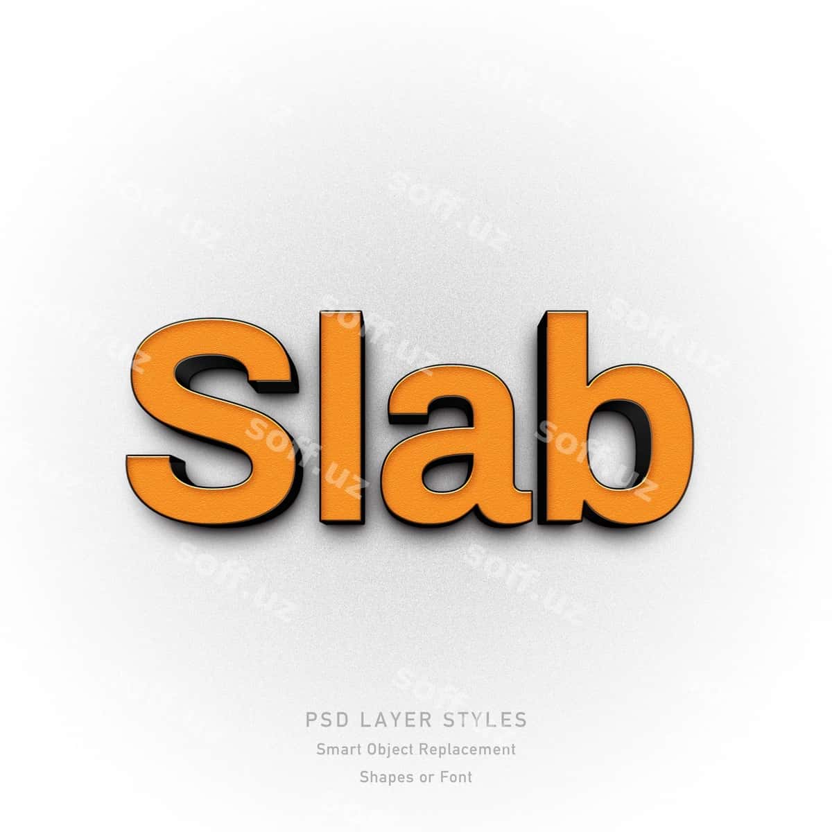 Apelsin blokoviy matn uslubi ta'siri | Orange slab text style effect 1