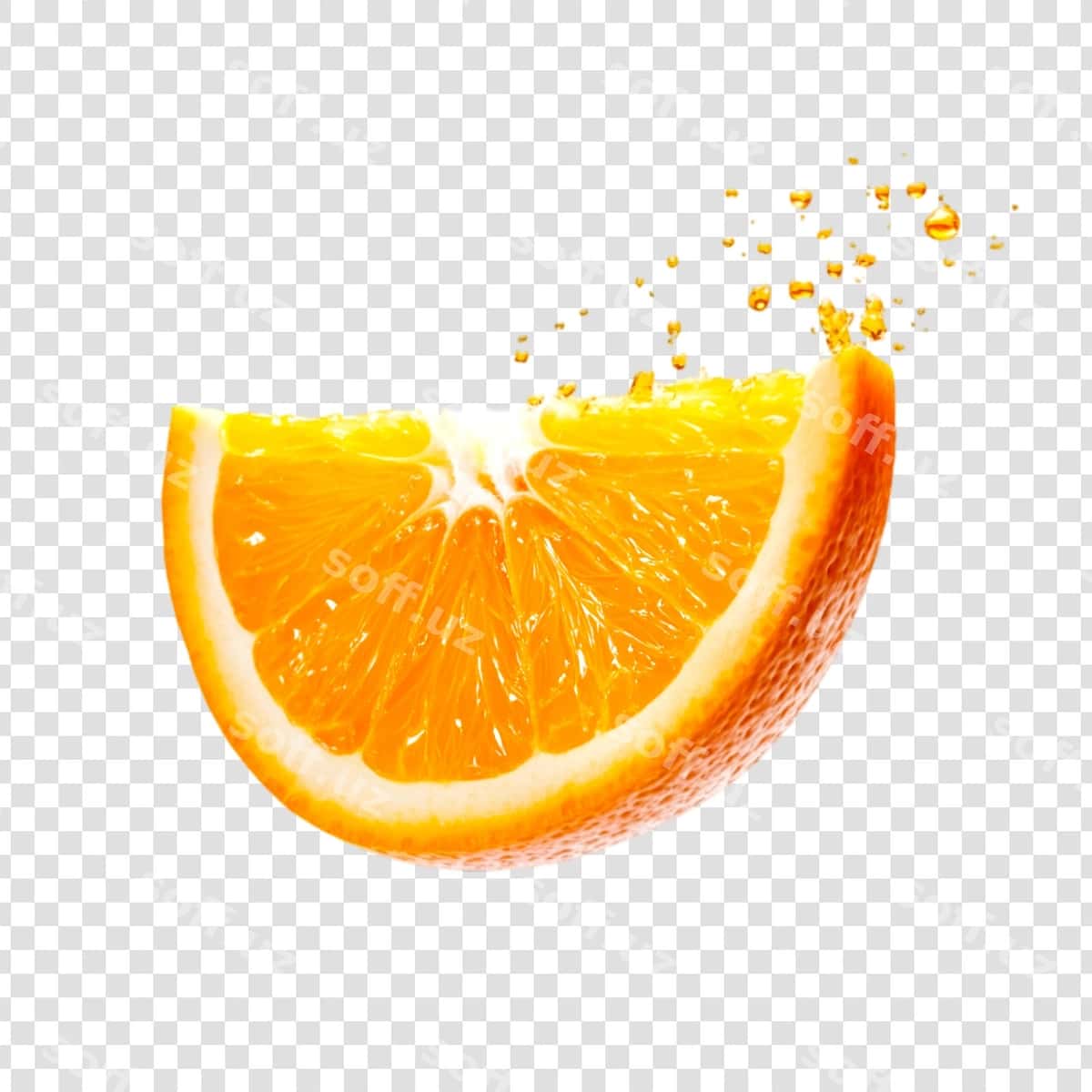 To'q sariq rangli shaffof fon | Orange slice transparent background 1