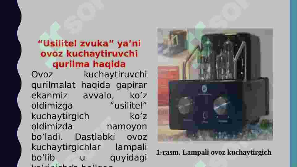 Ovoz kuchaytirgichlar 7
