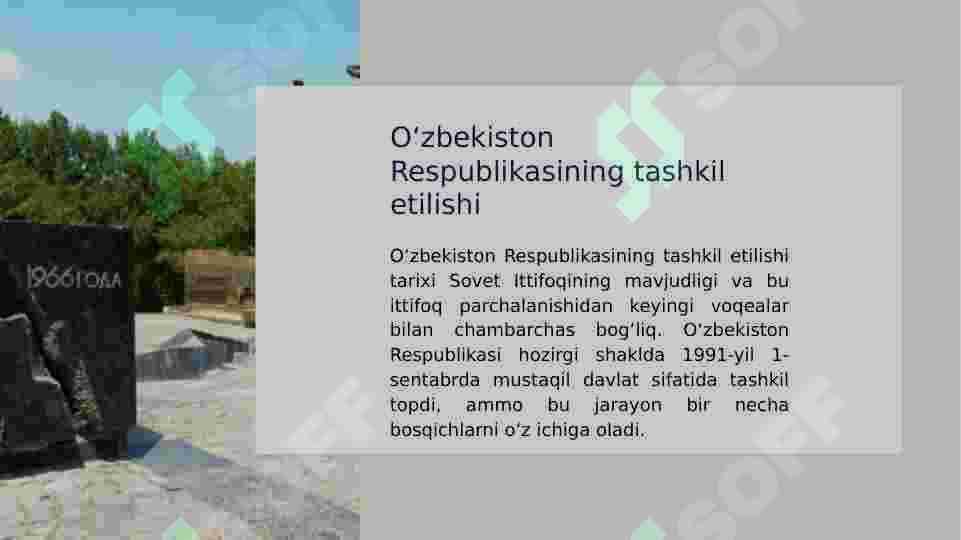 Oʻzbekiston Respublikasining tashkil etilishi 2