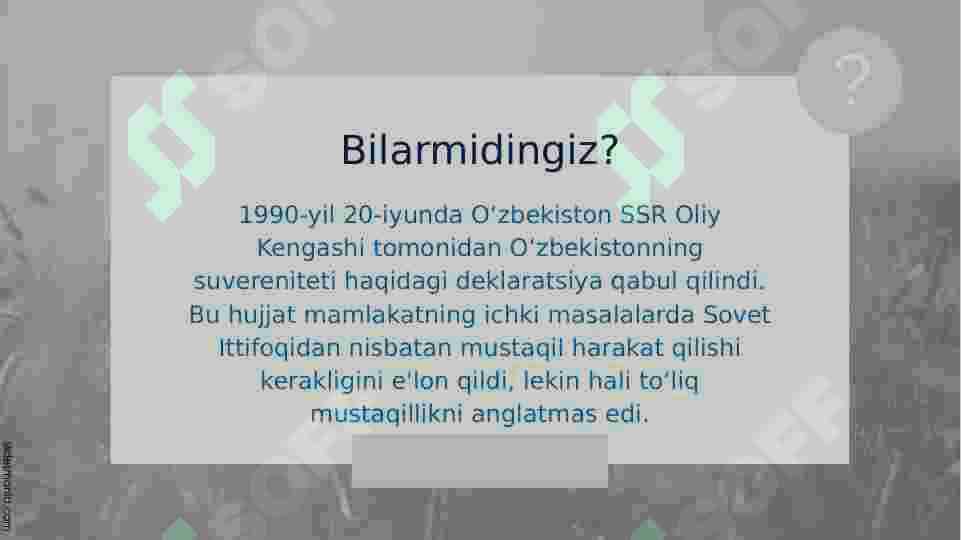 Oʻzbekiston Respublikasining tashkil etilishi 6