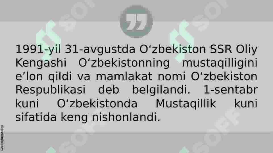 Oʻzbekiston Respublikasining tashkil etilishi 8
