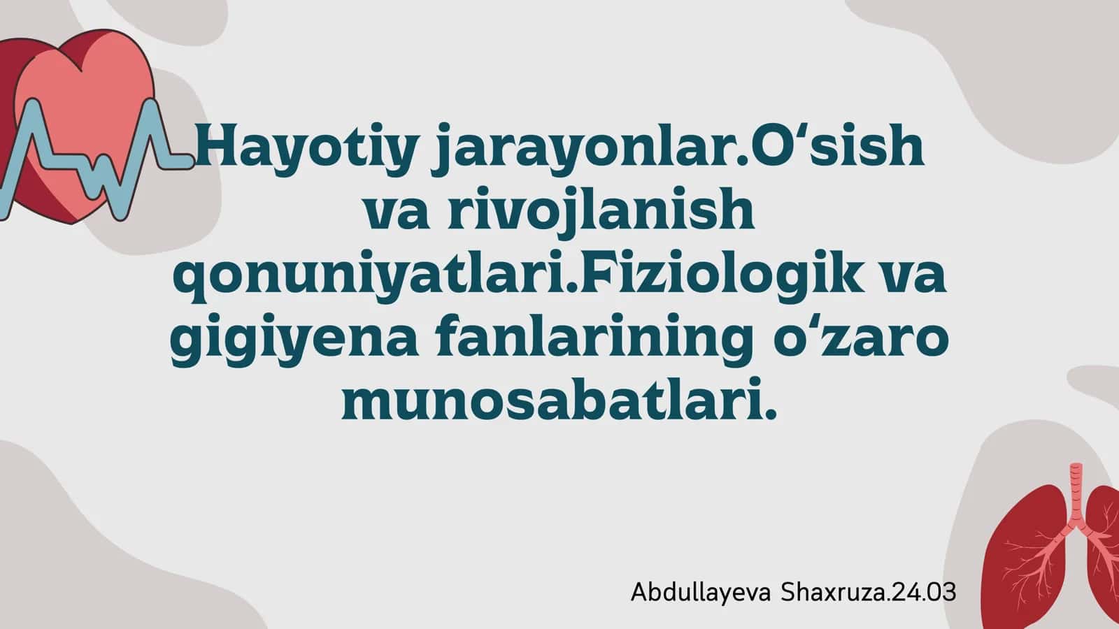 Hayotiy jarayonlar.Oʻsish va rivojlanish qonuniyatlari 1