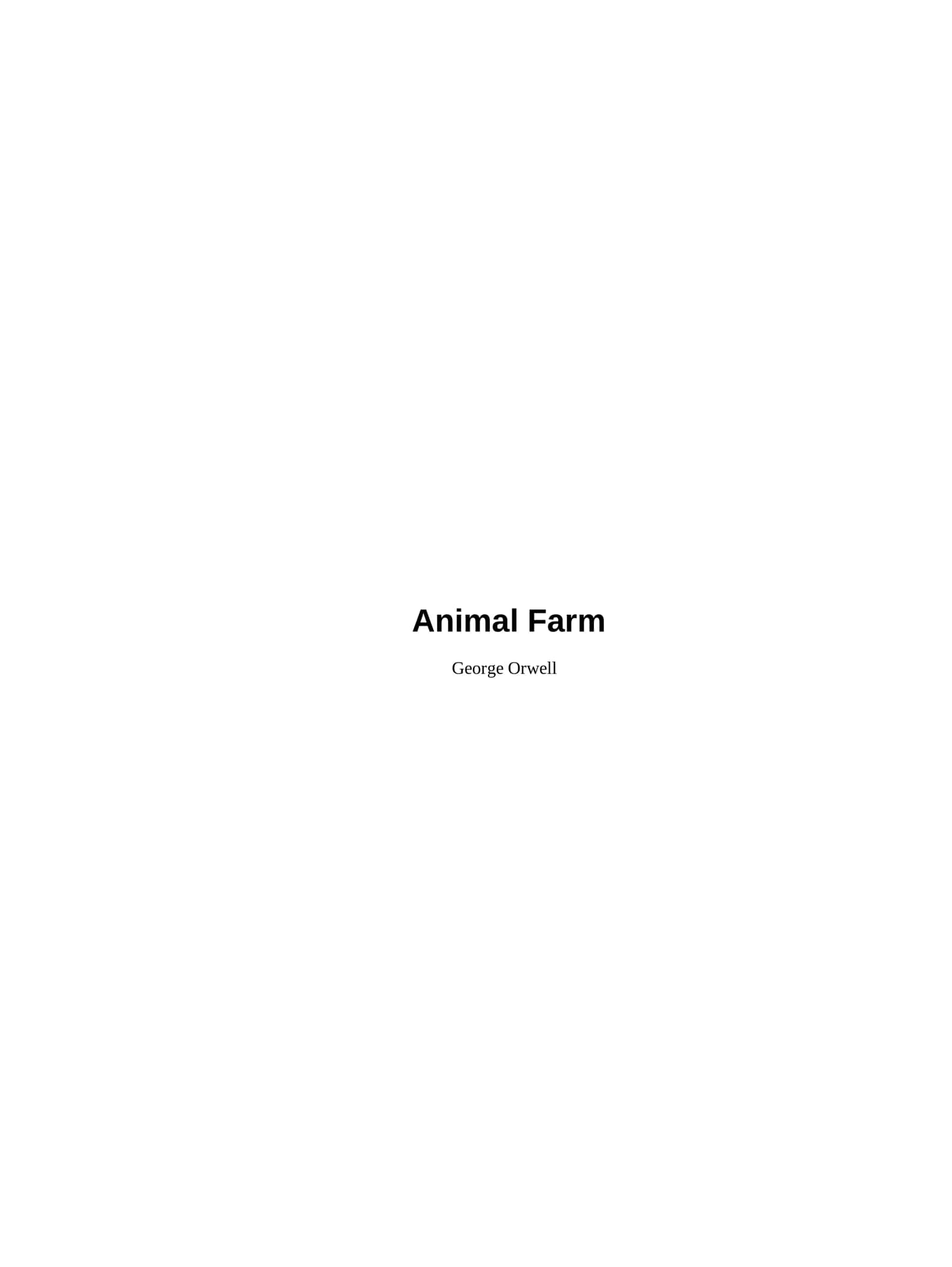 Animal Farm by George Orwell 1