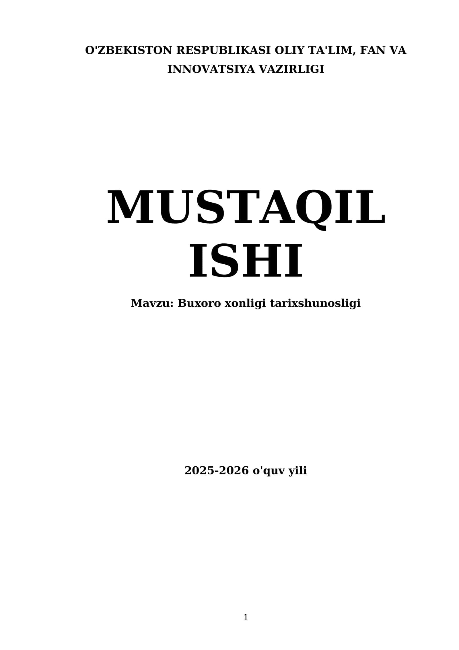 Buxoro xonligi tarixshunosligi 1