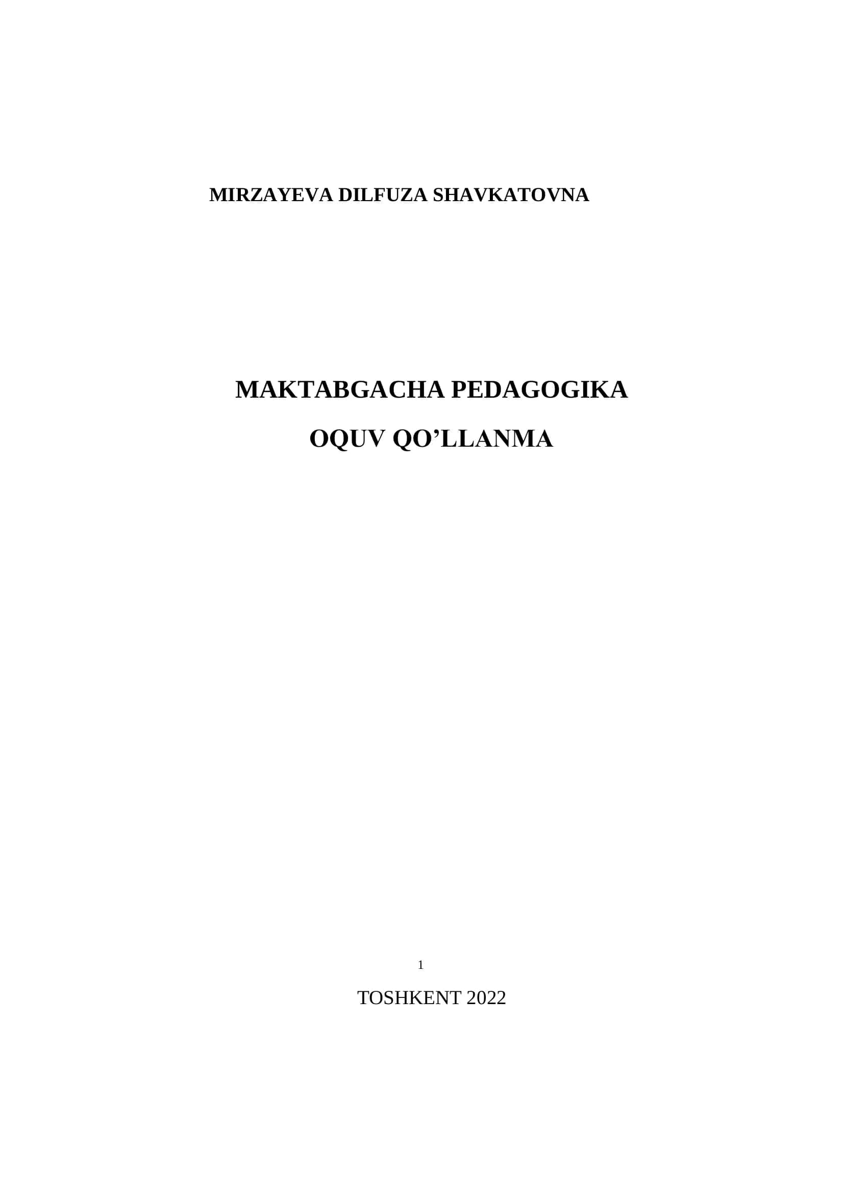 MAKTABGACHA PEDAGOGIKA 1