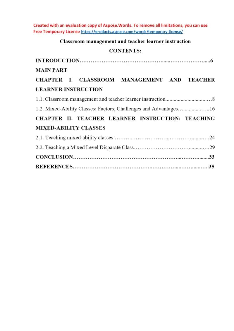 Classroom management and teacher learner instruction 1