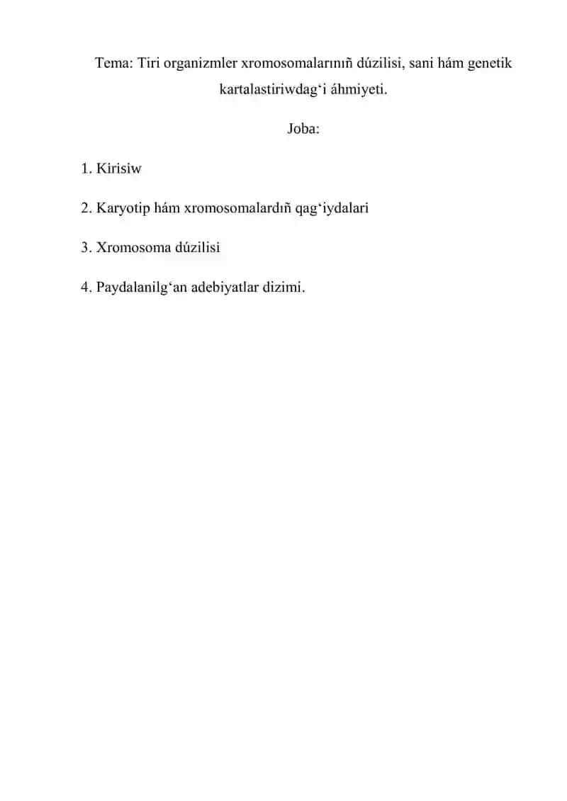 Xromosomalar va genetika 1