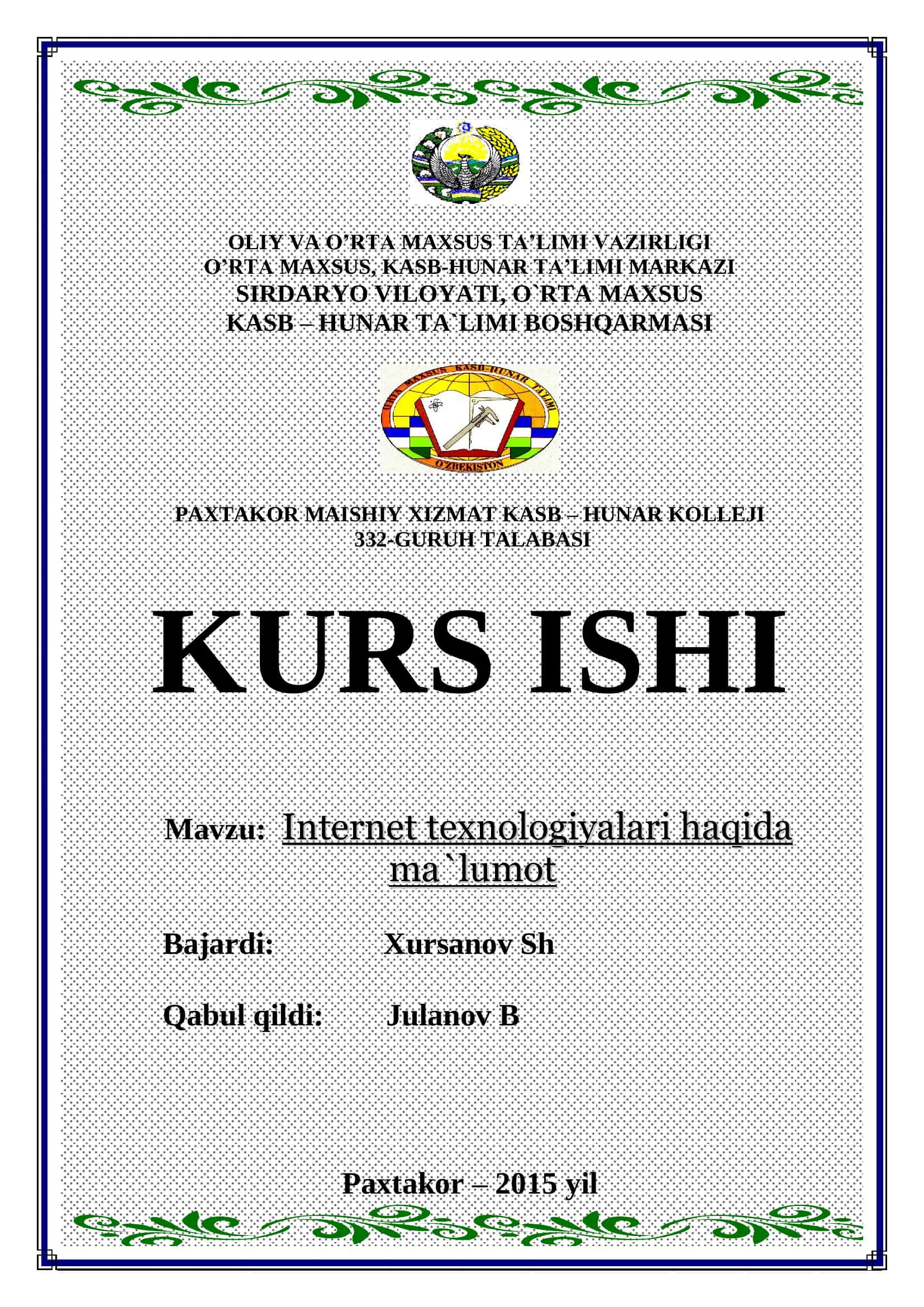 Internet texnologiyalari haqida ma`lumot 1