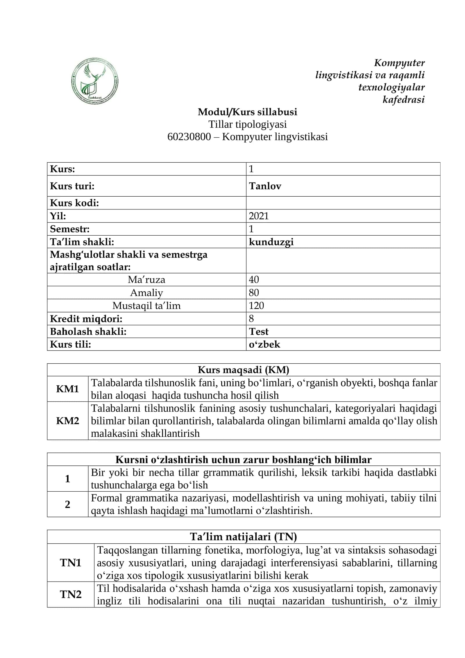 Tillar tipologiyasi 1