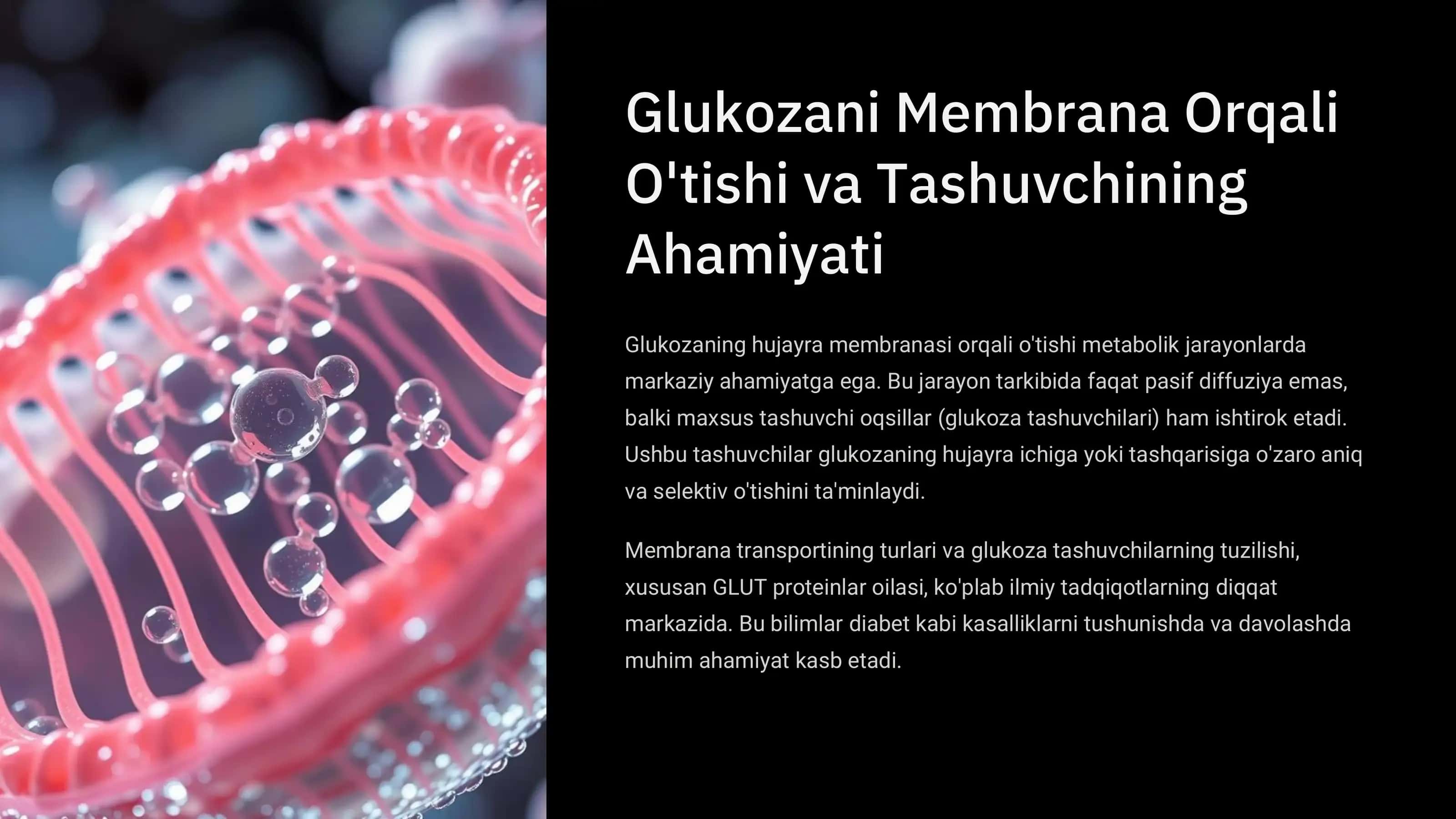 Glukozaning Membrana Orqali O'tishi va Tashuvchining Ahamiyati 1