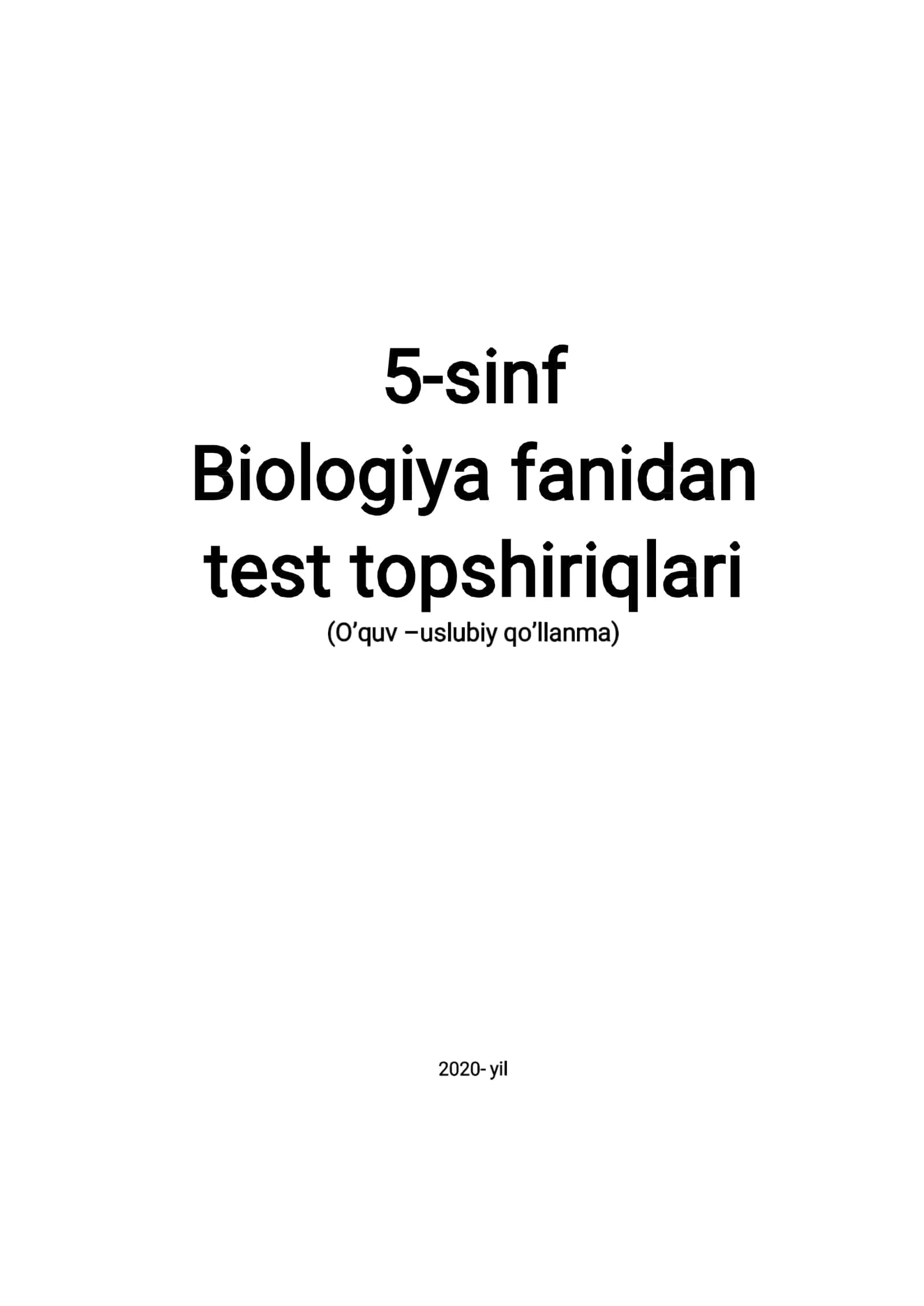 Toifa atestatsiya sinovlariga tayyorgarlik ko'rayotganlar va Abituriyentlar uchun 5-sinf Mavzulashgan testlar. 1