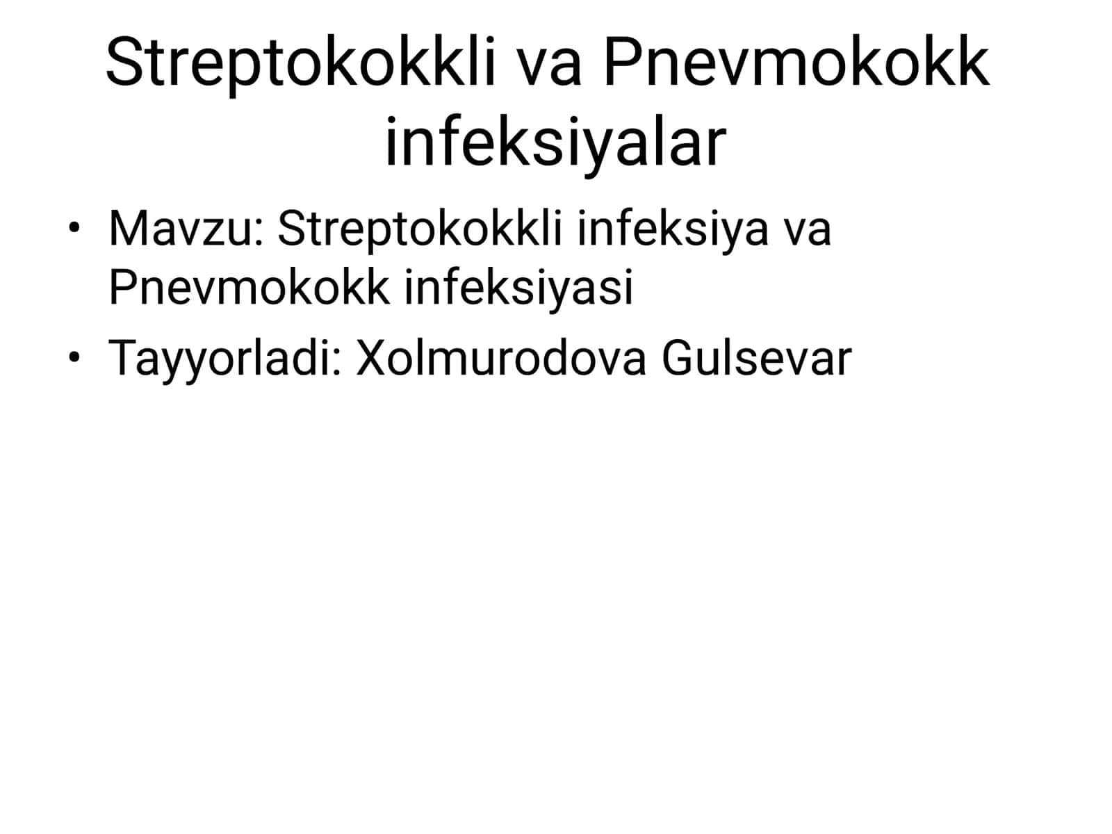 Streptokokkli va Pnevmokokk infeksiyalar 1