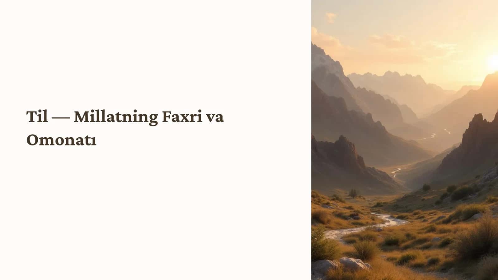 Til — Millatning Faxri va Omonatı 1