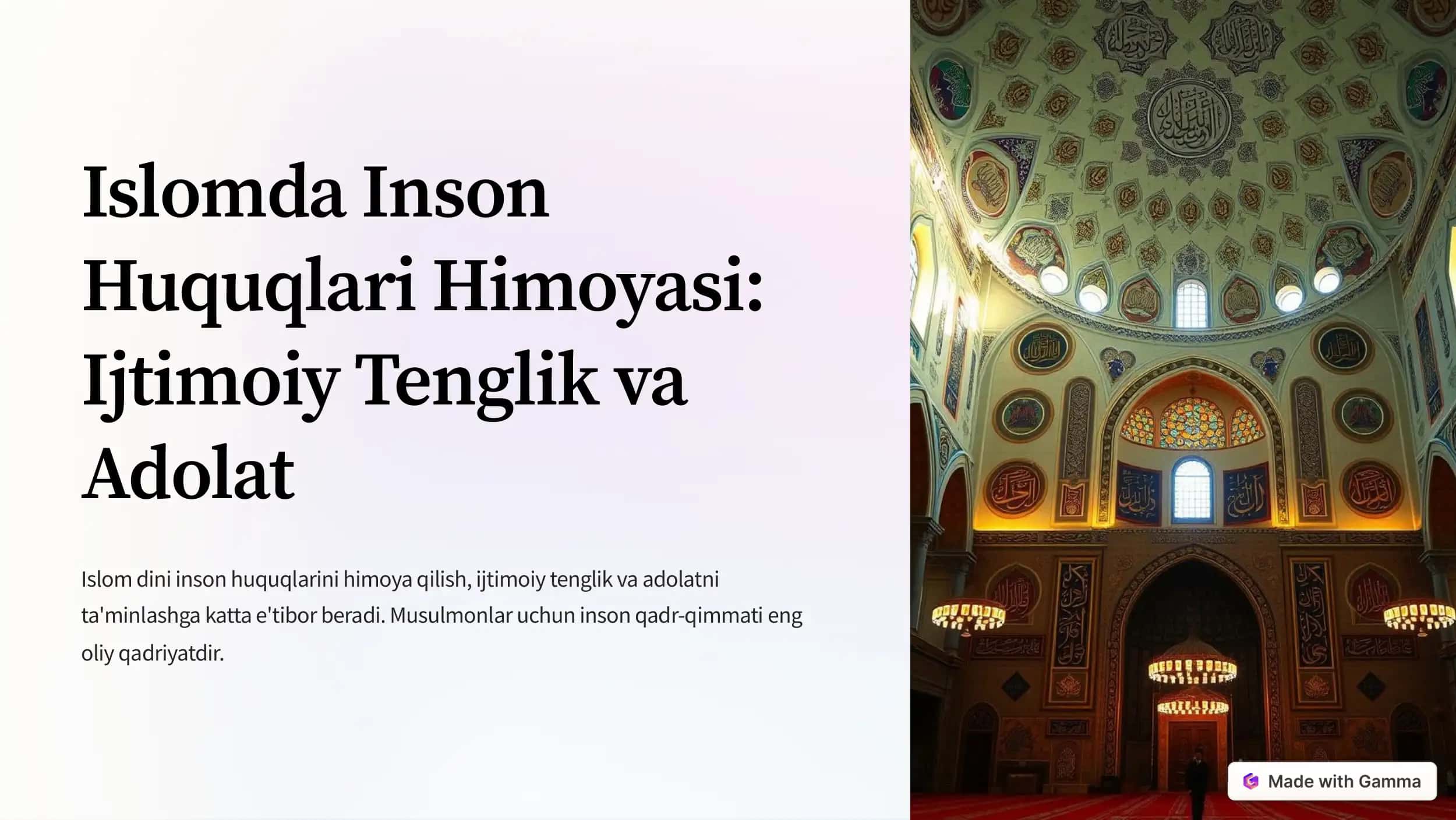Islomda inson erkinliklari 1