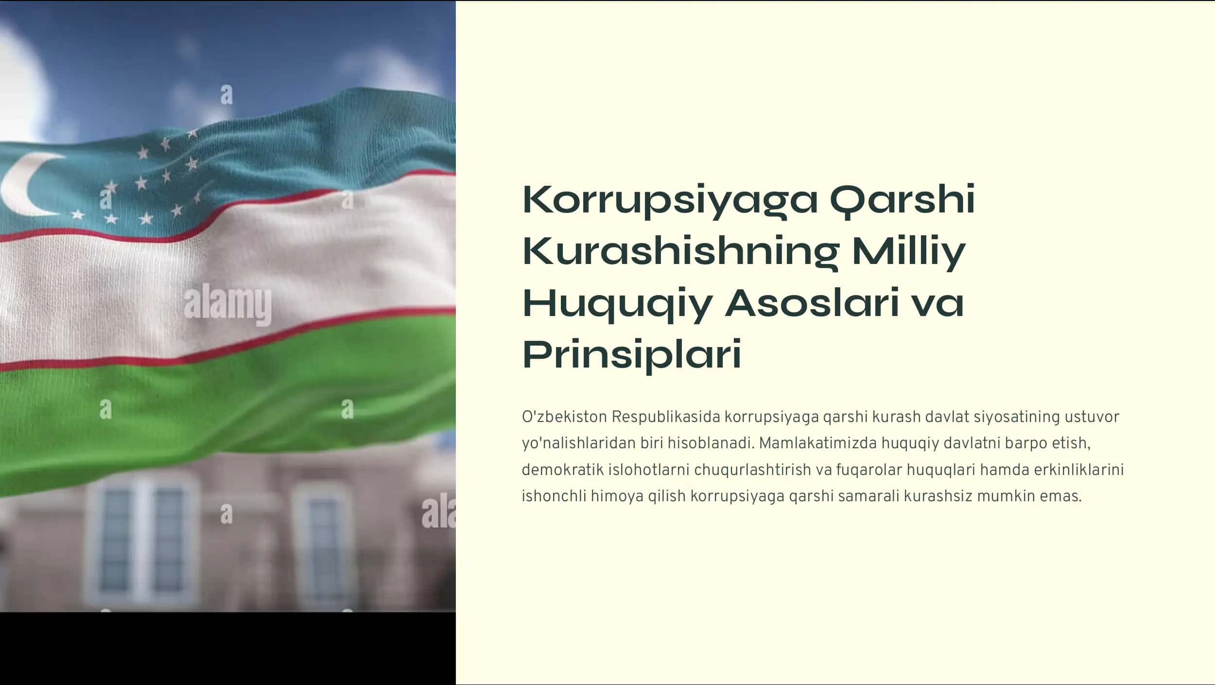 Korrupsiyaga Qarshi Kurashishning Milliy Huquqiy Asoslari va Prinsiplari 1