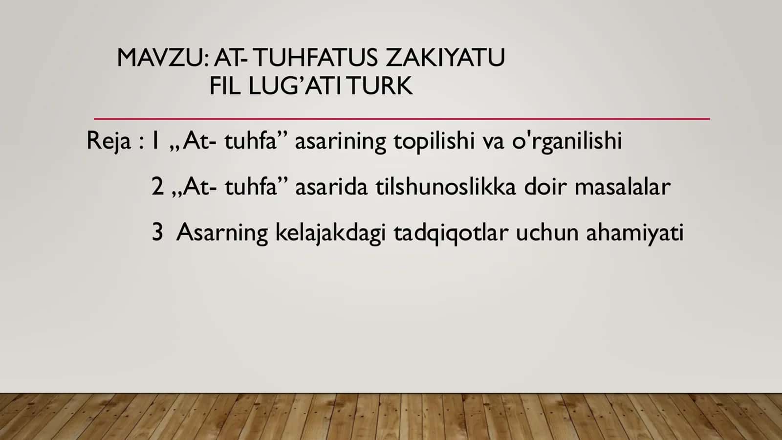 AT- TUHFATUS ZAKIYATU FIL LUG’ATI TURK 1