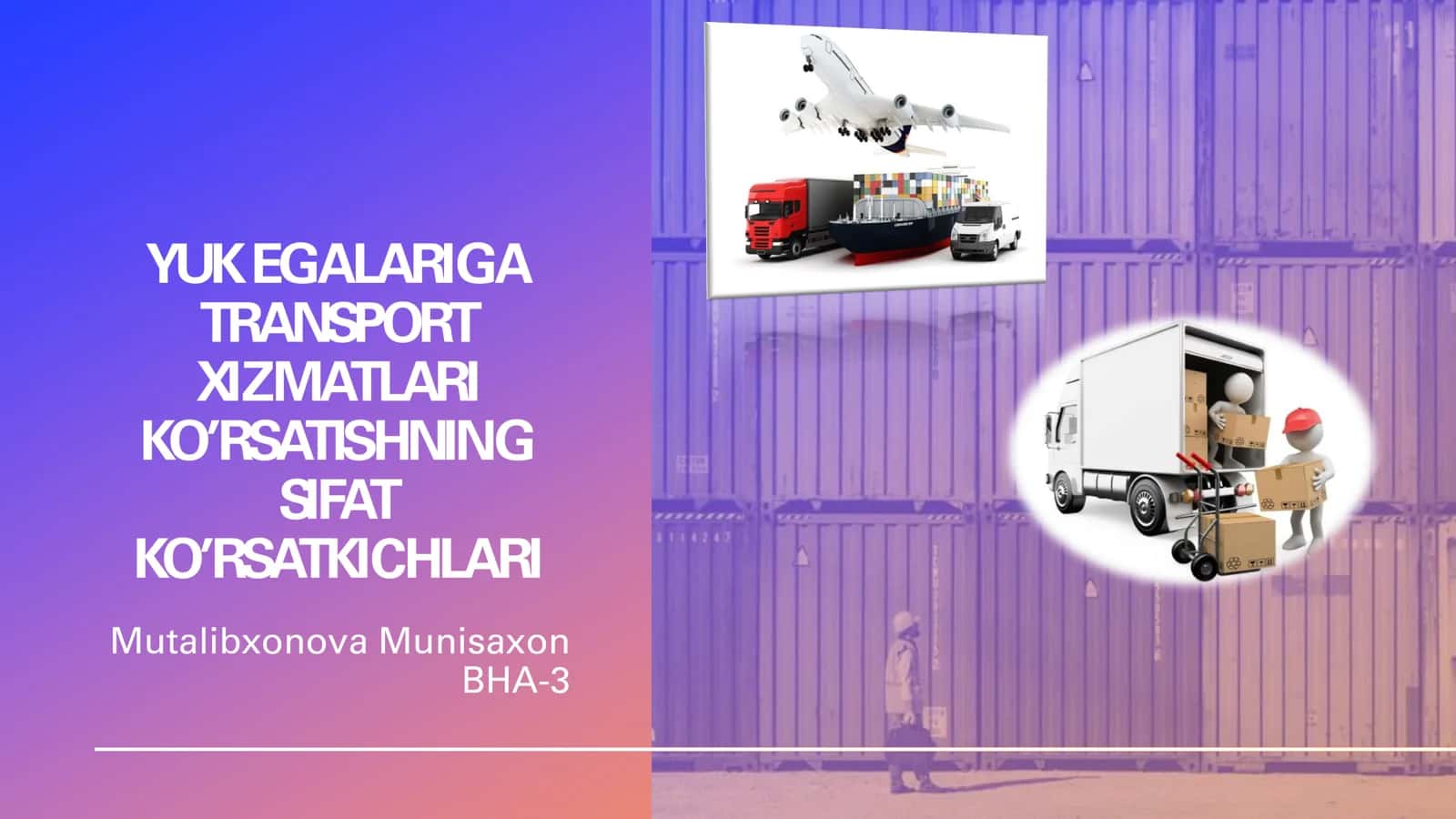 Transport xizmatlari va yuk tashish 1