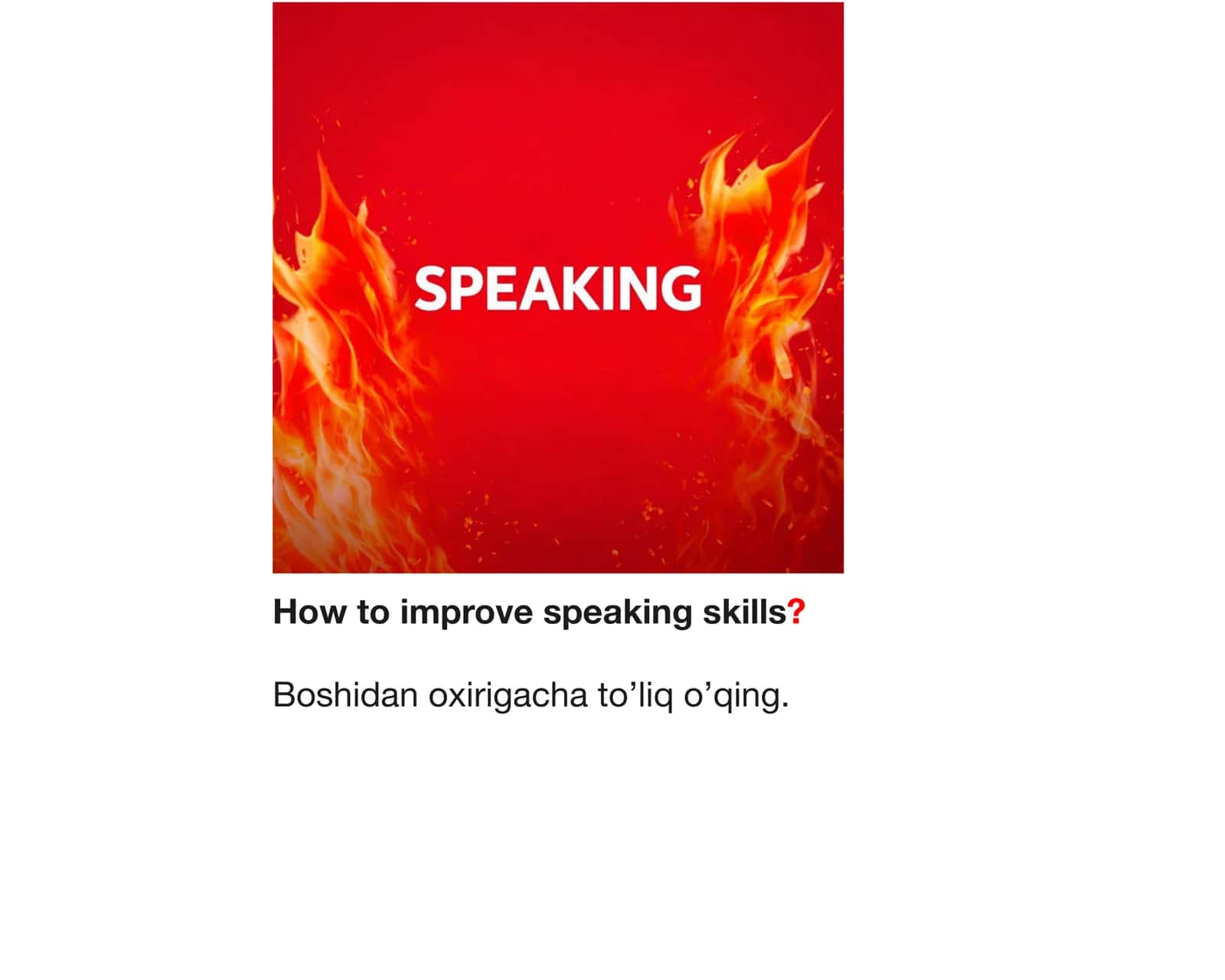 Speaking Skills Improvement 1