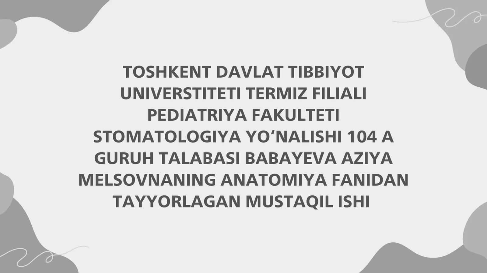 LIMFA TOMIRLARINING TARAQQIYOTIGA VA TUZILISHIGA IJTIMOIY, BIOLOGIK MUXITLARNING TA'SIRI. SUYAK ILIGI: TARAKKIYOTI, TUZILISHI, VAZIFASI, RIVOJLANISH NUQSONLARI. TIMUS TUZILISHI, TARAQQIYOTI VA VAZIFASI. TALOQ: TUZILISHI, KLINIK AHAMIYATI 1