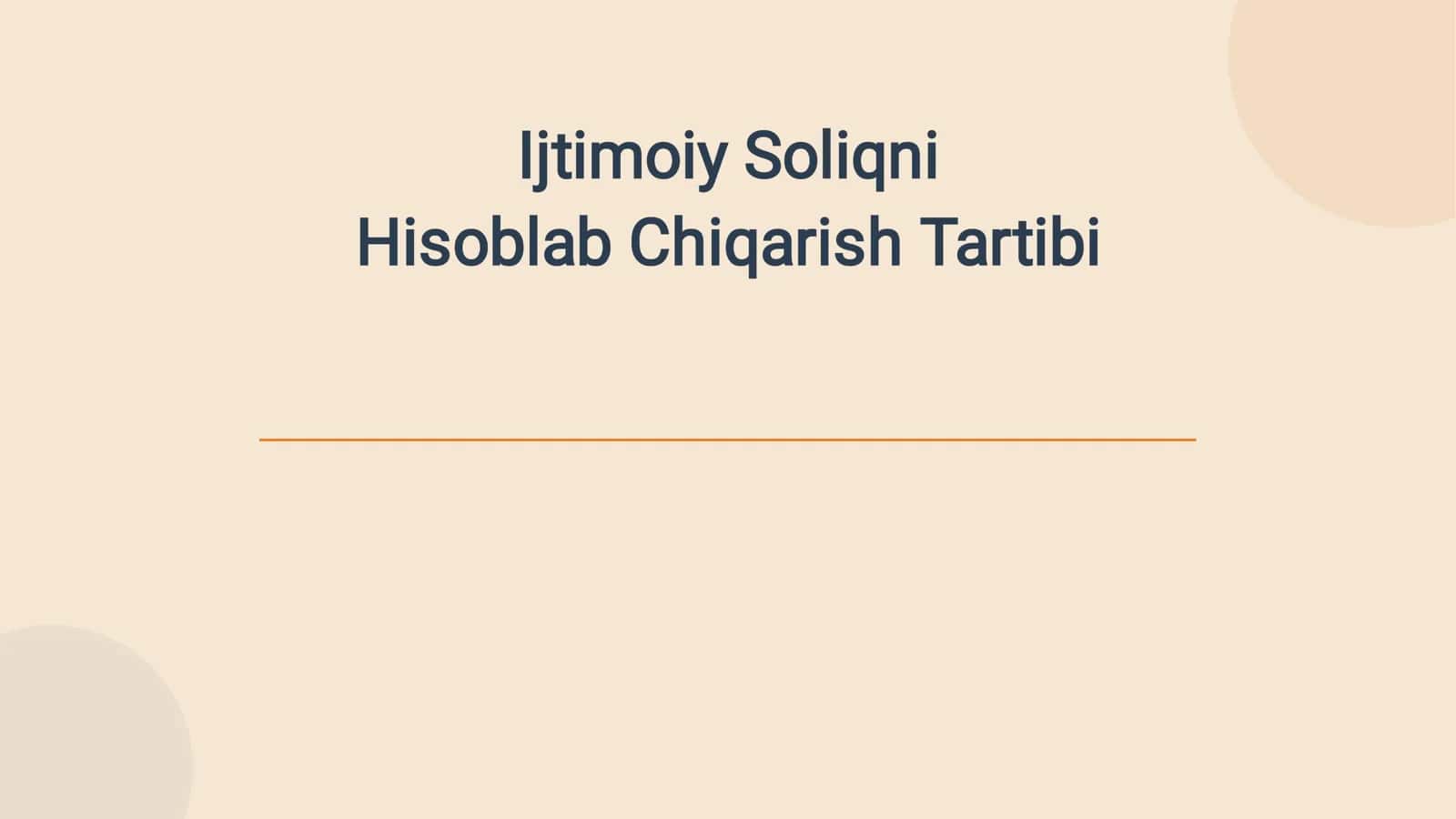Ijtimoiy Soliqni 1