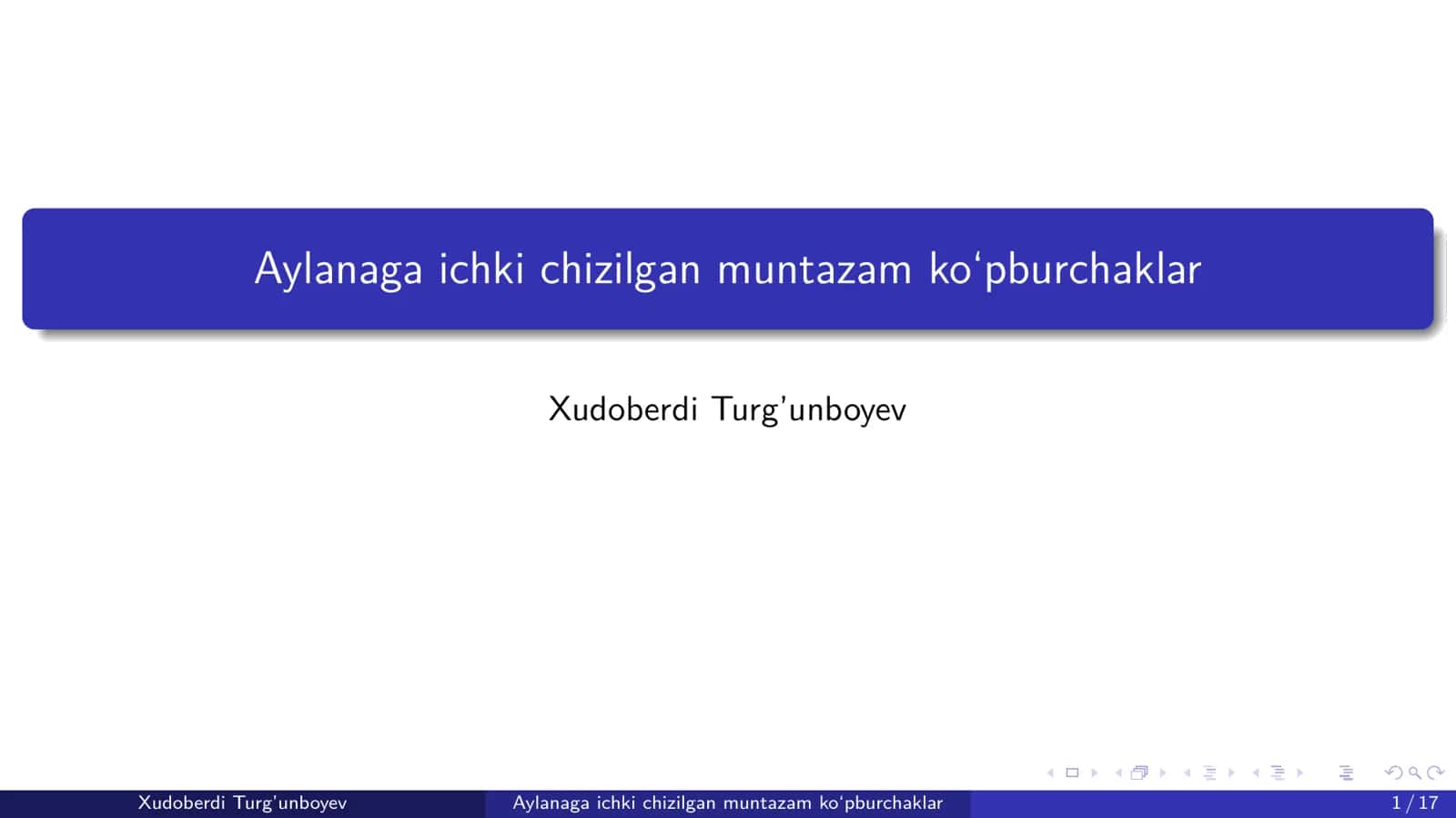 Aylanaga ichki chizilgan ko'pburchaklar (taqdimot) 1