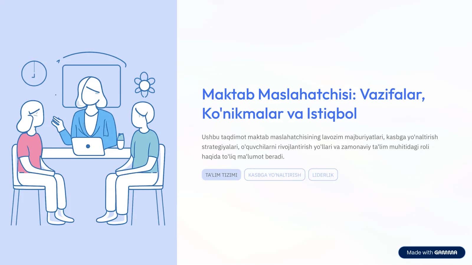 Maktab Maslahatchisi: Vazifalar,  Ko'nikmalar va Istiqbol 1