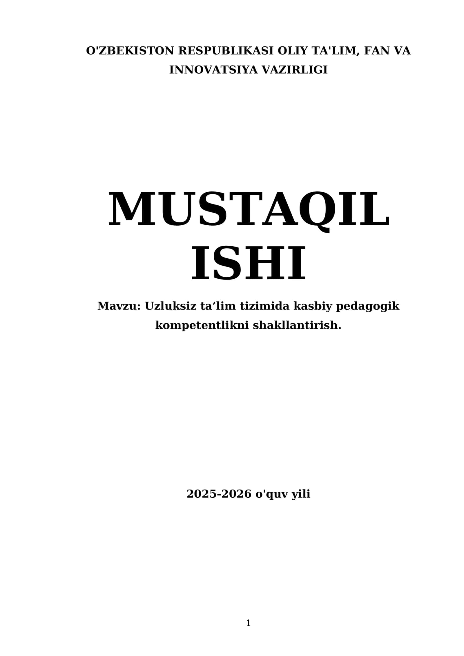 Uzluksiz ta’lim tizimida kasbiy pedagogik kompetentlikni shakllantirish 1