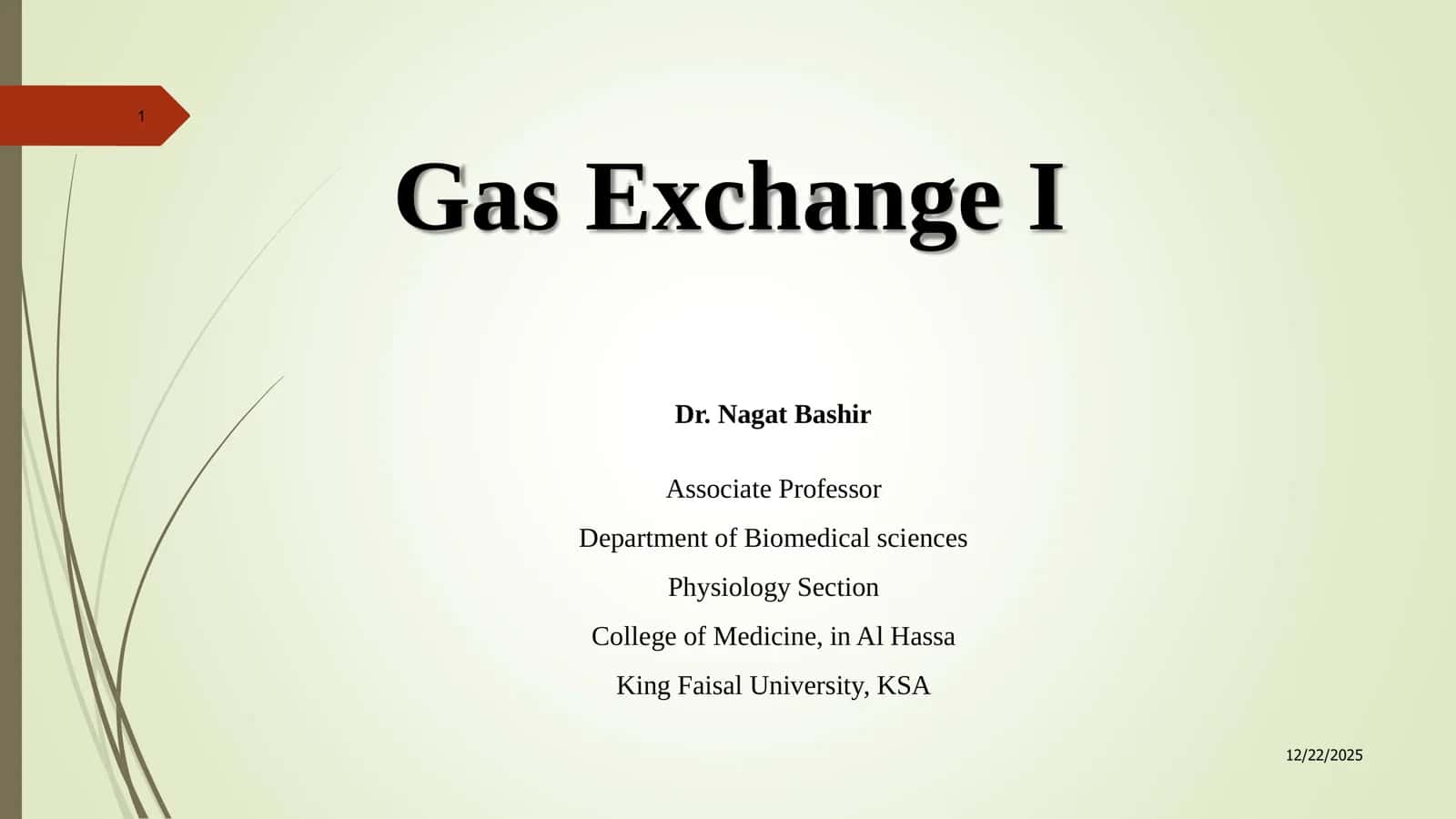 Gas Exchange I 1