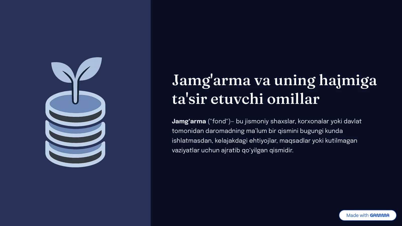 Jamg‘arma ("fond") 1