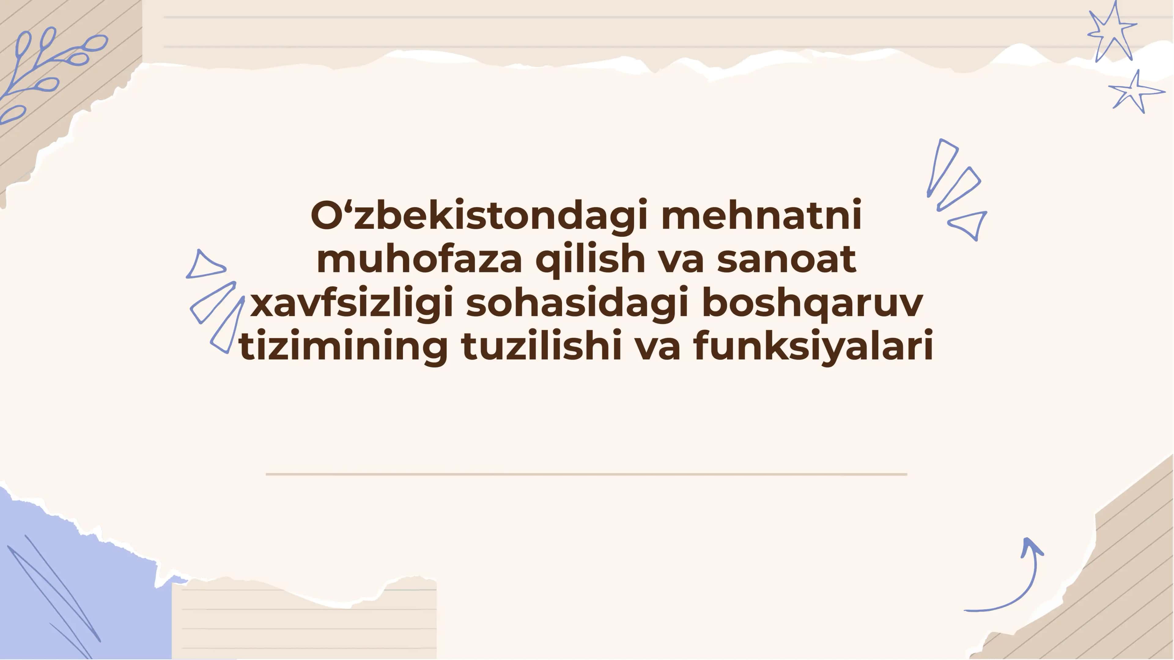 Mehnatni Muhofaza Qilish va Sanoat Xavfsizligi Boshqaruv Tizimi 1