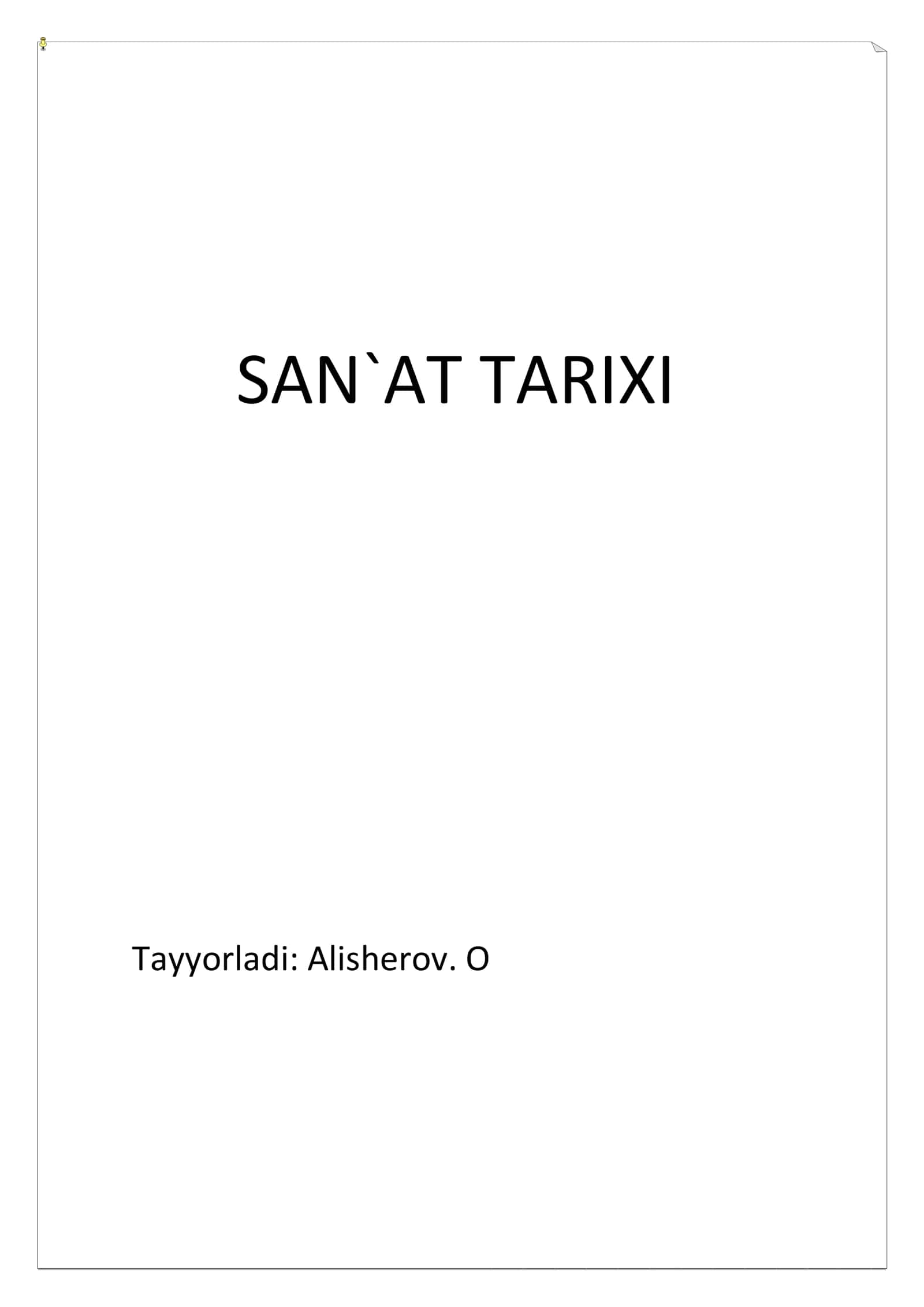 SAN`AT TARIXI 1