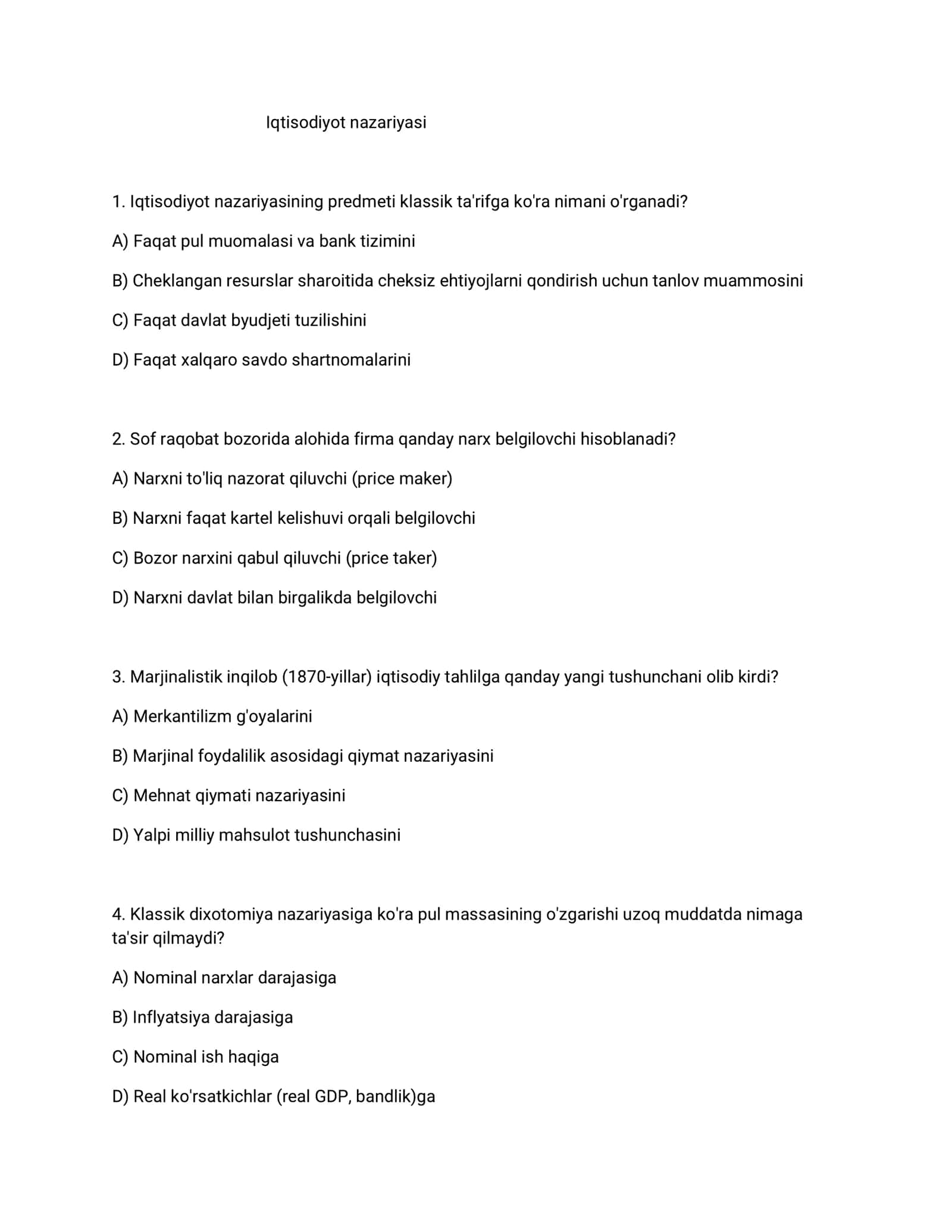 Iqtisodiyot nazariyasi test.1 1