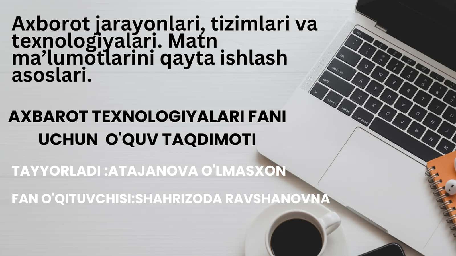 FANNING PREDMETI, MAQSADI VA VAZIFALARI 1