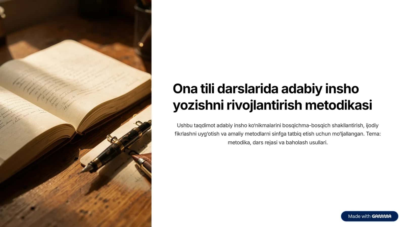Ona tili darslarida adabiy insho yozishni rivojlantirish metodikasi 1