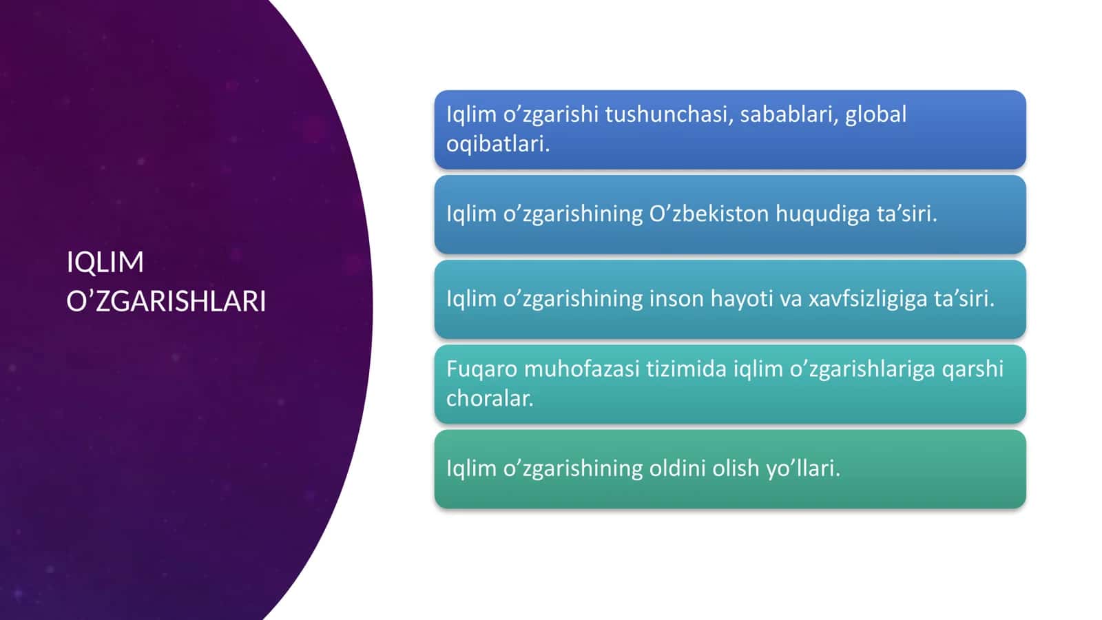 Iqlim o’zgarishlari 1