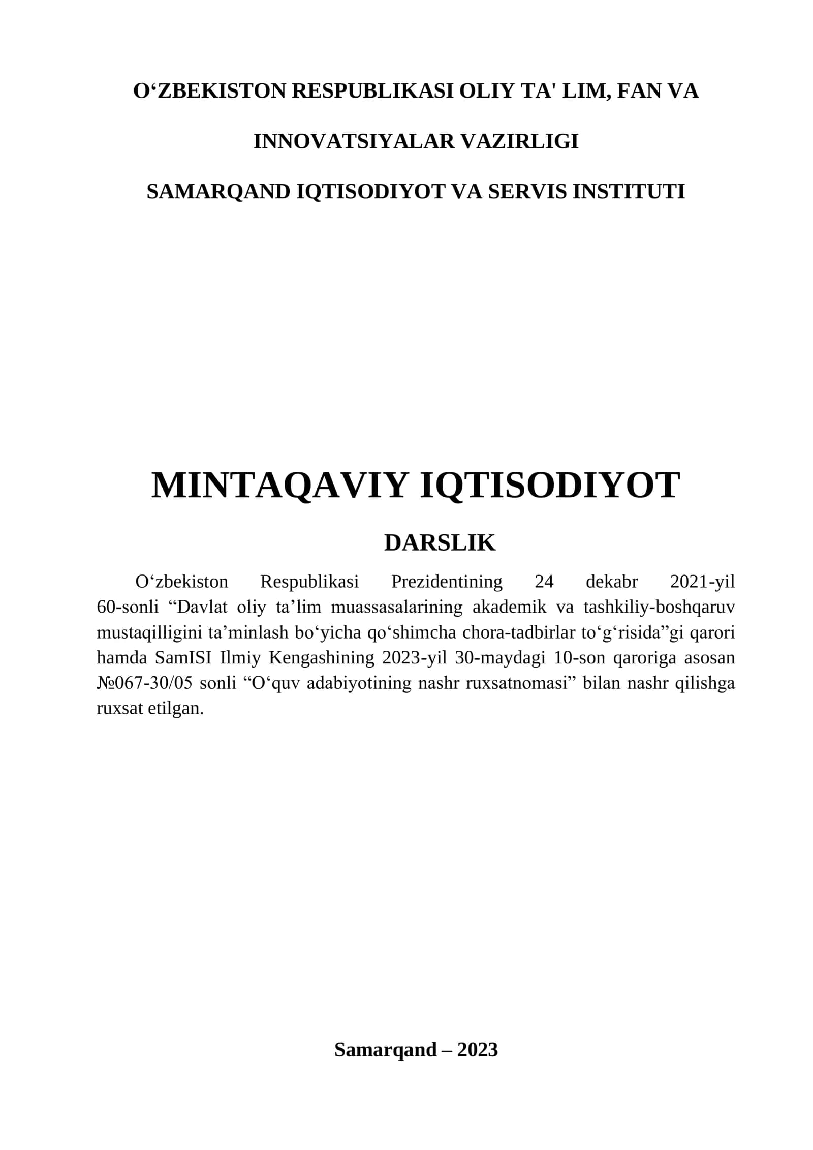 MINTAQAVIY IQTISODIYOT 1