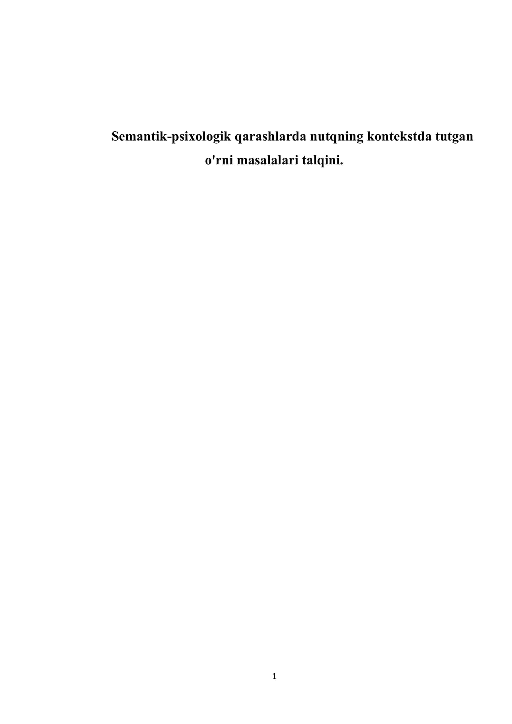 Semantik-psixologik qarashlarda nutqning kontekstda tutgan 1