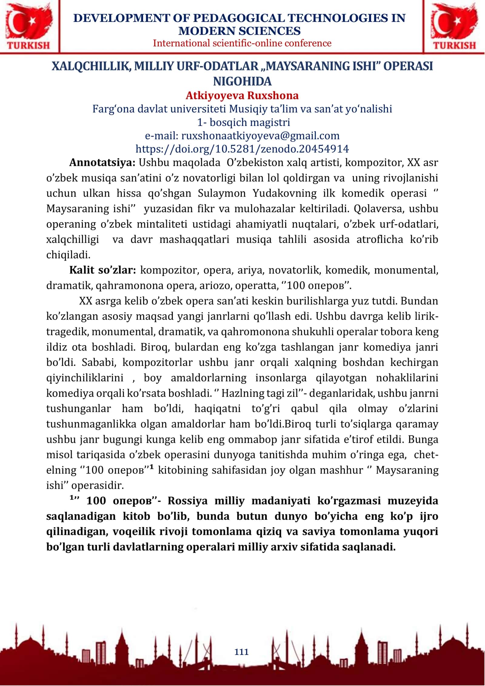 XALQCHILLIK, MILLIY URF-ODATLAR „MAYSARANING ISHI” OPERASI NIGOHIDA 1