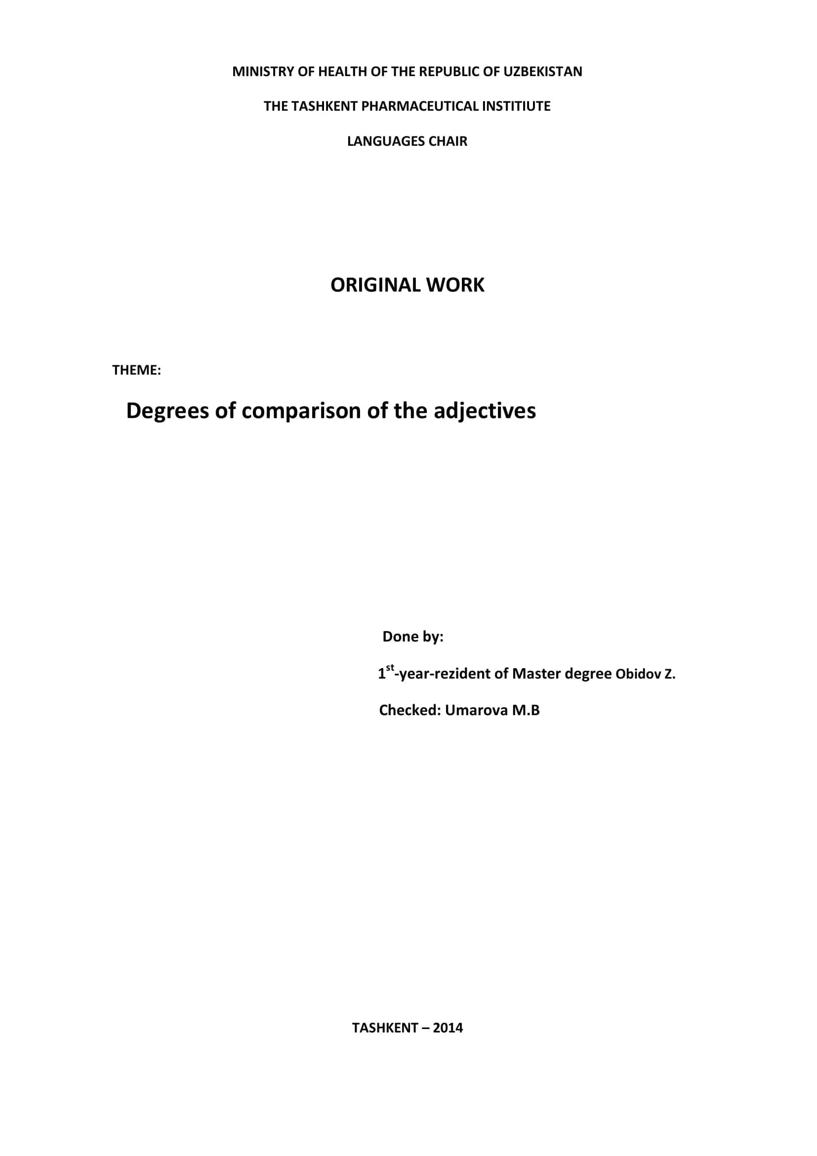 Degrees of Comparison 1